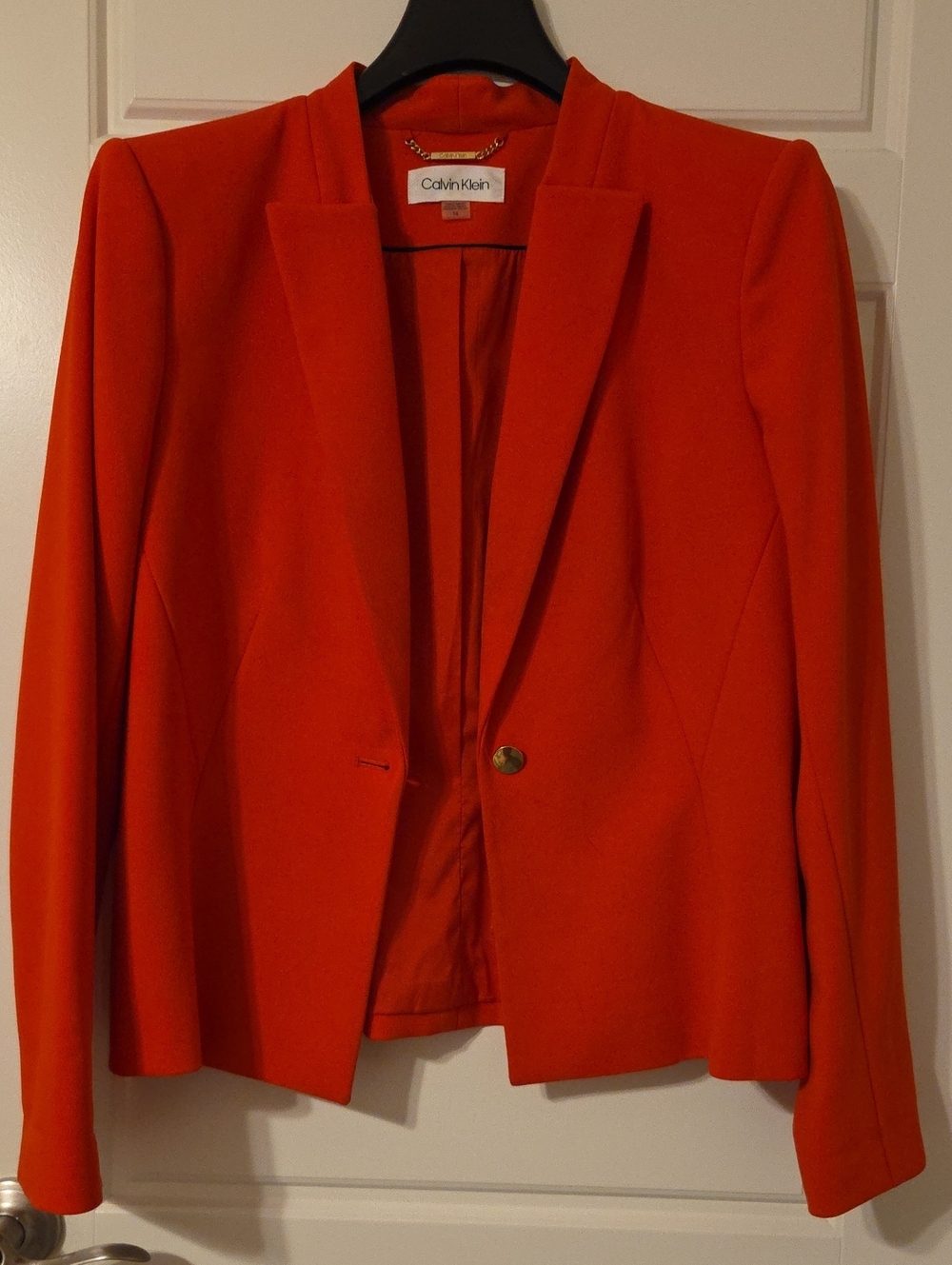 Calvin Klein Women's Red Single-Button Blazer